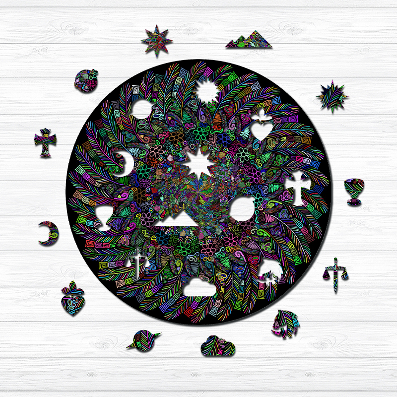 Infinite Feather Art Wooden Jigsaw Puzzle - aimpuzzle