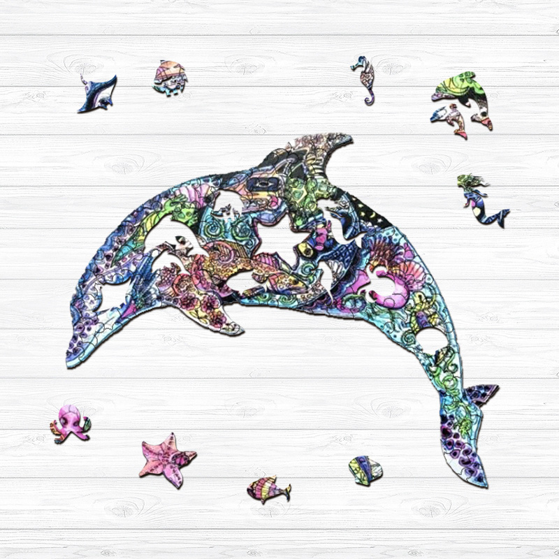 Dolphin Wooden Jigsaw Puzzle - aimpuzzle