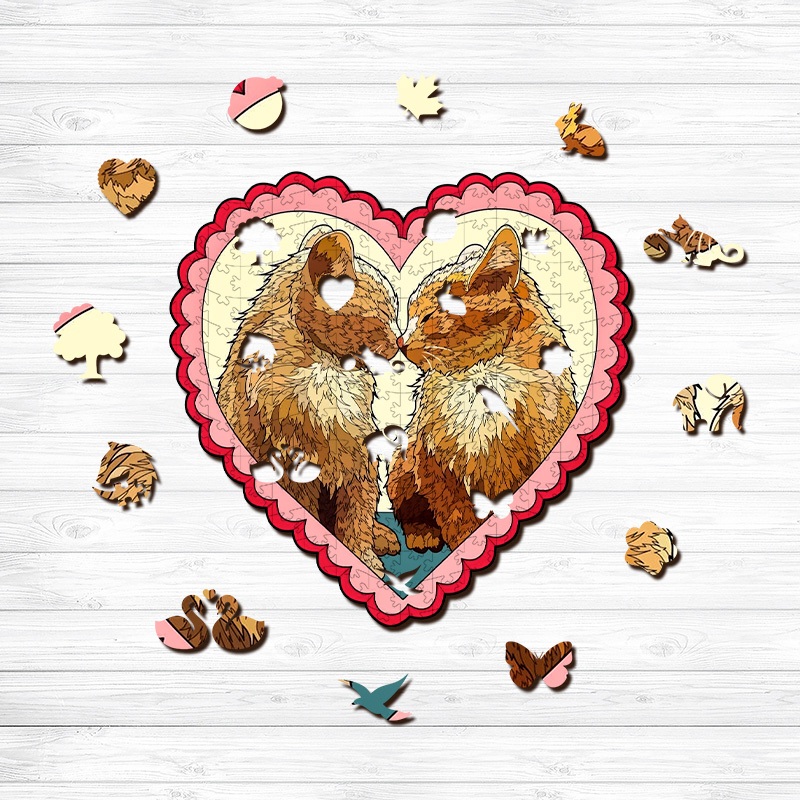 Loving Cats Wooden Jigsaw Puzzle - aimpuzzle