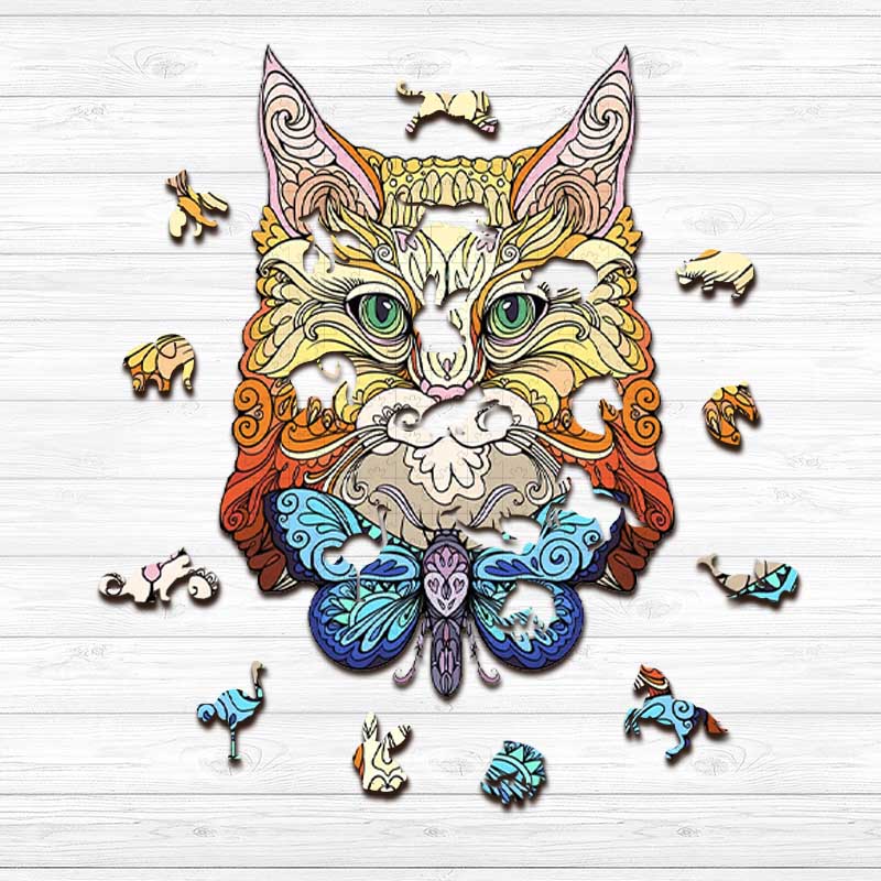 Pretty Cat Wooden Jigsaw Puzzle - aimpuzzle