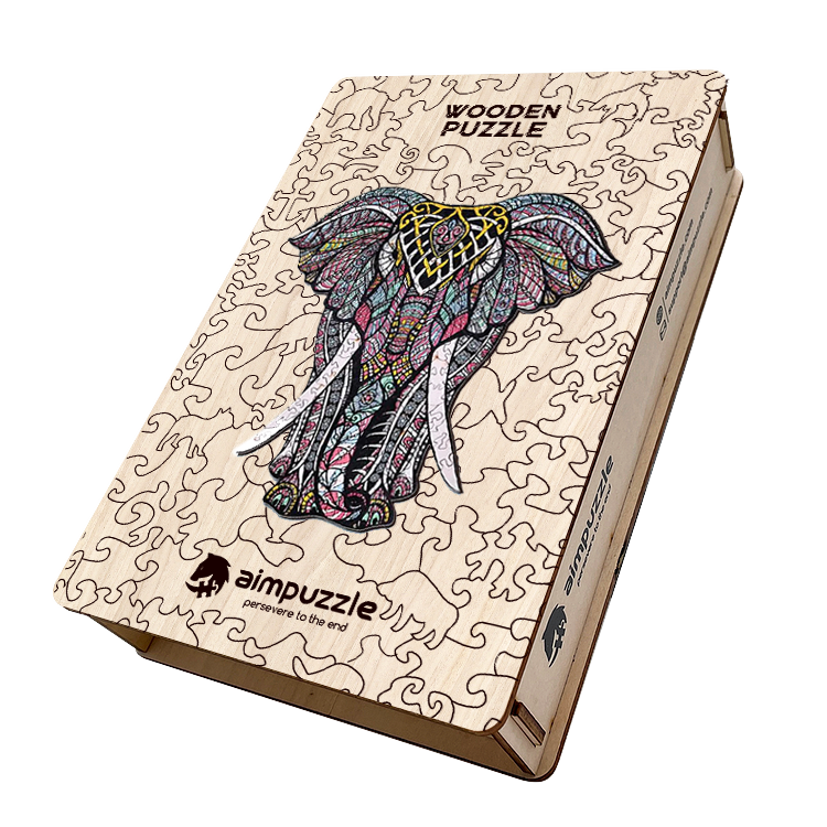 Red Elephant Wooden Jigsaw Puzzle - aimpuzzle