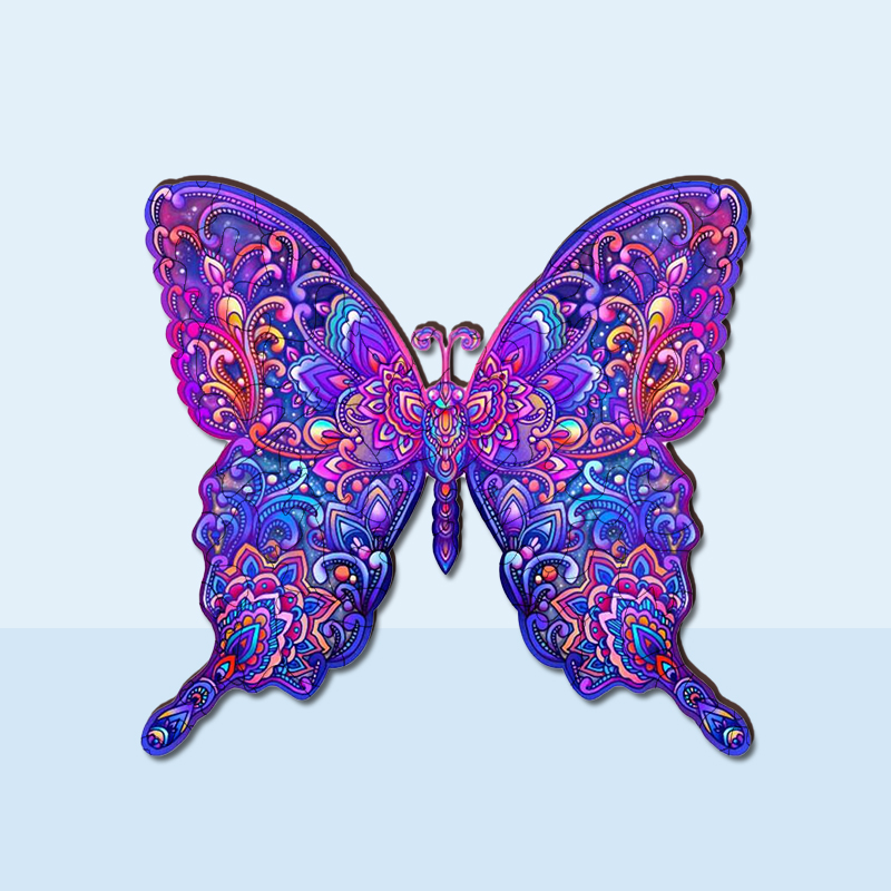 Purple Butterfly Wooden Jigsaw Puzzle - aimpuzzle