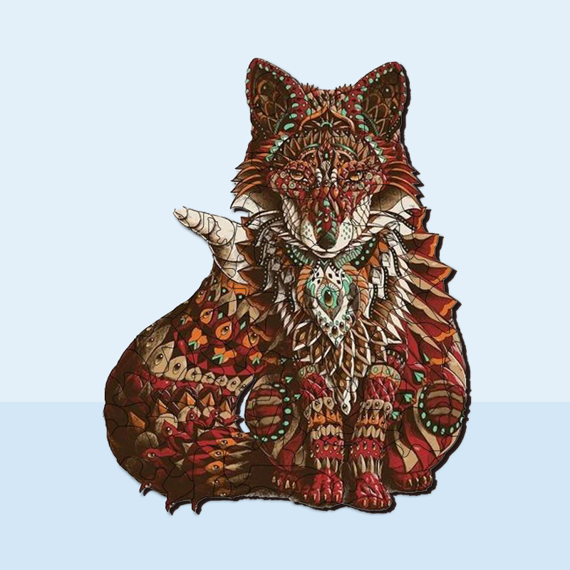 Brown Fox Wooden Jigsaw Puzzle - aimpuzzle