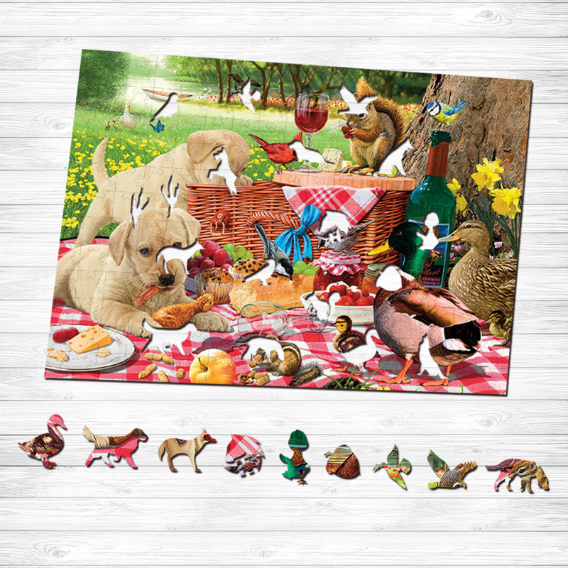 Picnic lunch Wooden Jigsaw Puzzle - aimpuzzle