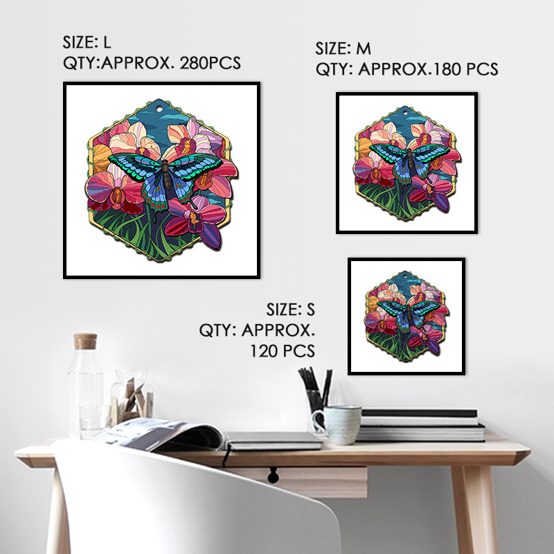 Flowering Butterflies Wooden Jigsaw Puzzle - aimpuzzle