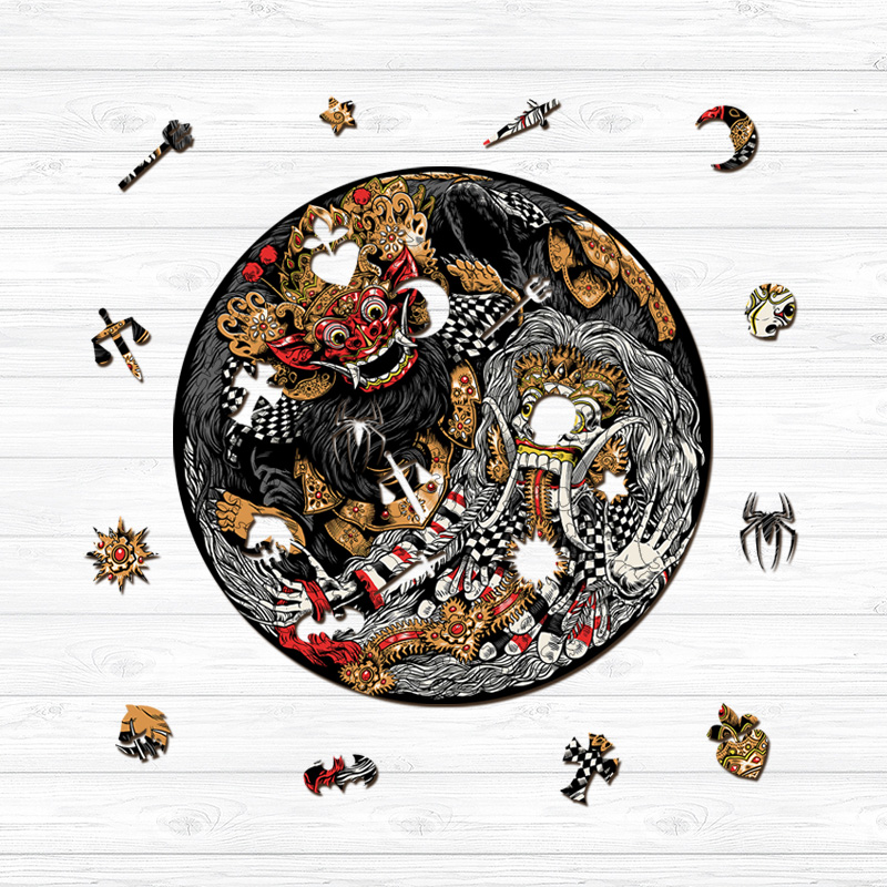 Yin Yang Yakshas Wooden Jigsaw Puzzle - aimpuzzle