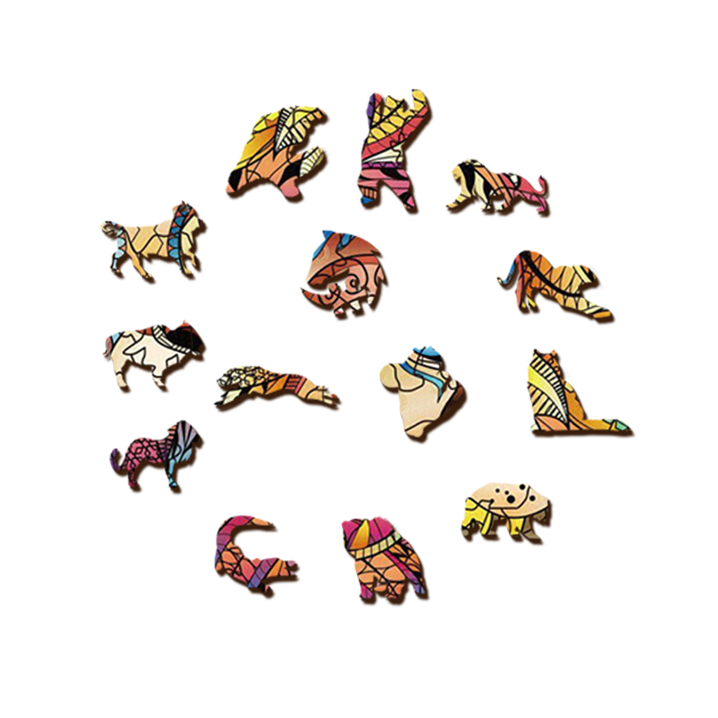 Lion Mandala Wooden Jigsaw Puzzle - aimpuzzle