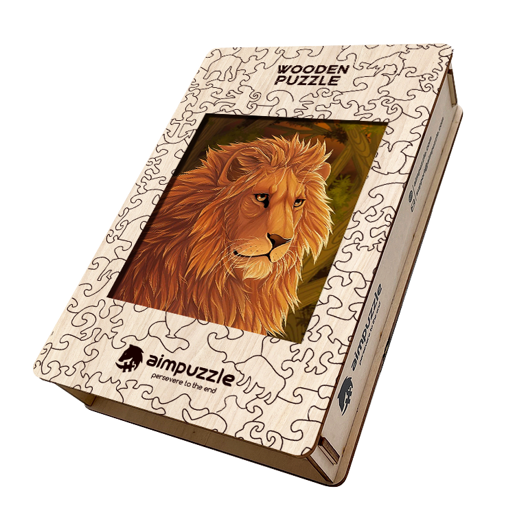 East African Lion Wooden Jigsaw Puzzle - aimpuzzle