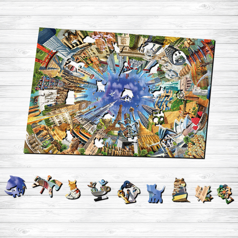 Around the World Wooden Jigsaw Puzzle - aimpuzzle
