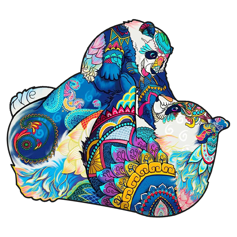 Panda Mum and Baby Wooden Jigsaw Puzzle - aimpuzzle