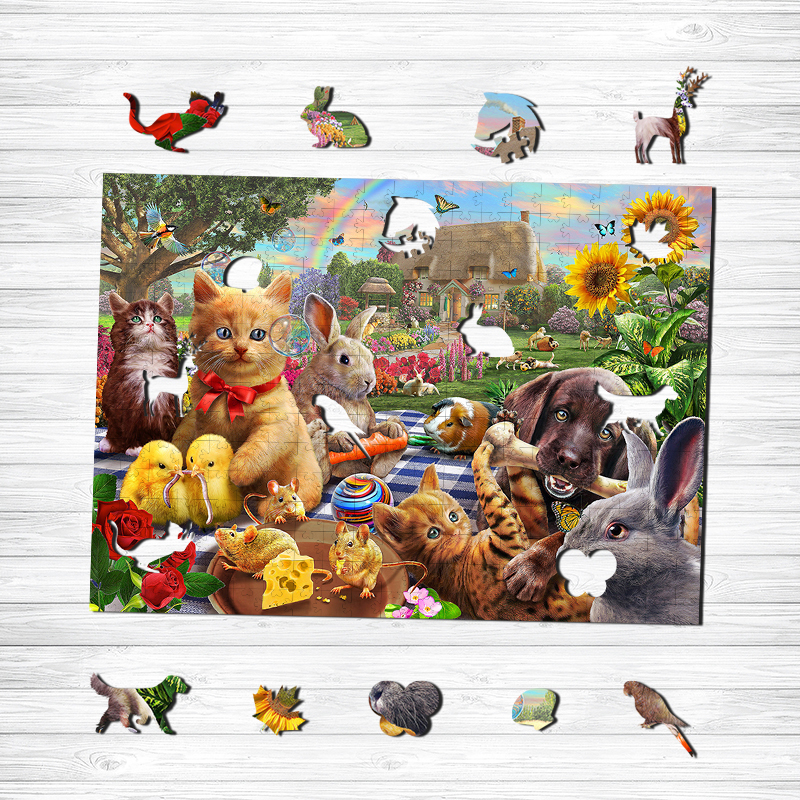 Animal Garden Wooden Jigsaw Puzzle - aimpuzzle