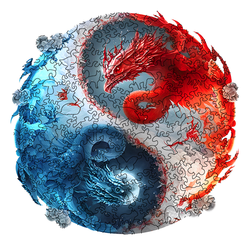 Protector of Water And Fire Dragon Wooden Jigsaw Puzzle - aimpuzzle