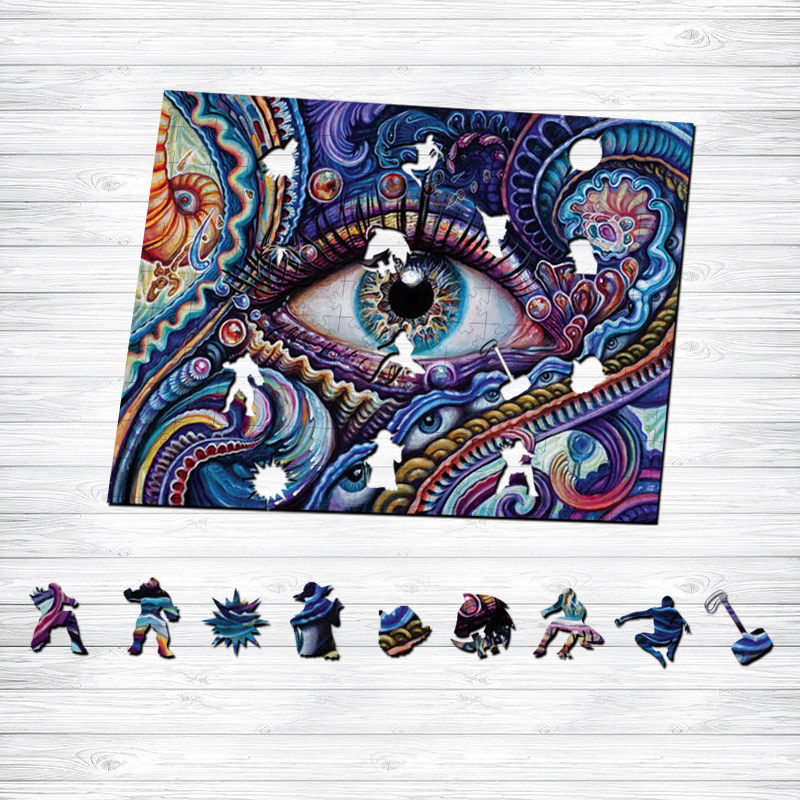 Mandala Eyes Wooden Jigsaw Puzzle - aimpuzzle
