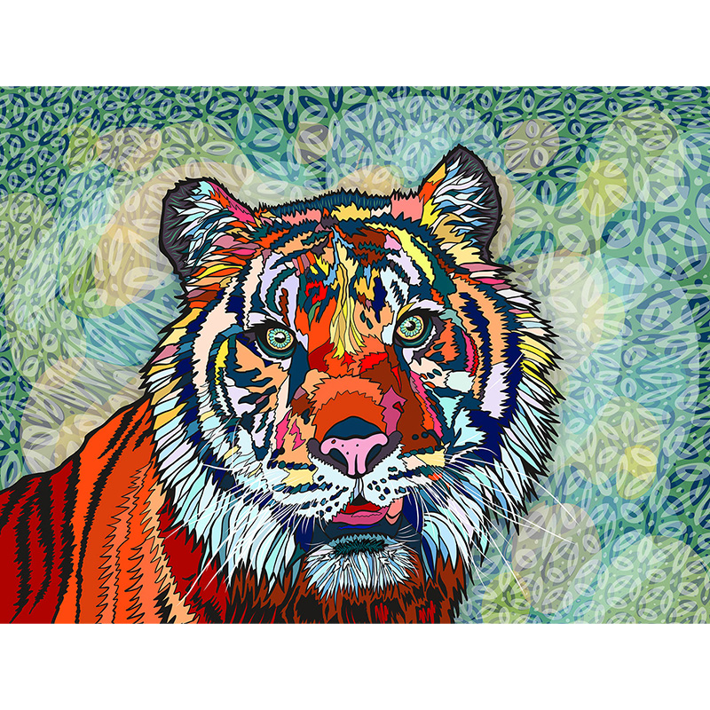 Colorful Tiger Wooden Jigsaw Puzzle - aimpuzzle