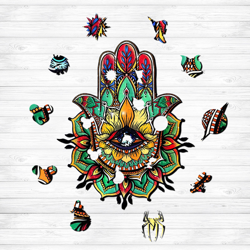 Hamsa Hand Wooden Jigsaw Puzzle - aimpuzzle