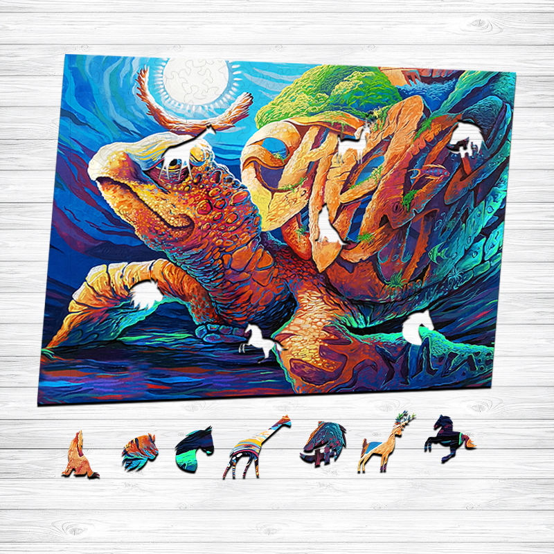 Sea Turtle Mountain Wooden Jigsaw Puzzle - aimpuzzle
