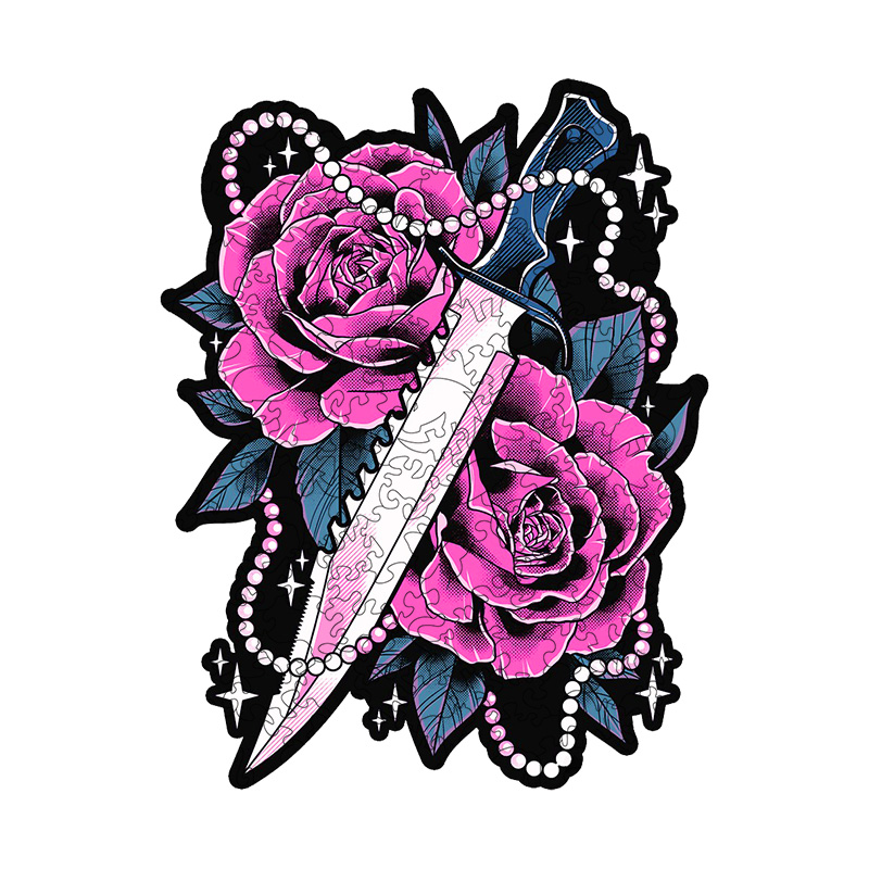 Pink Roses Wooden Jigsaw Puzzle - aimpuzzle