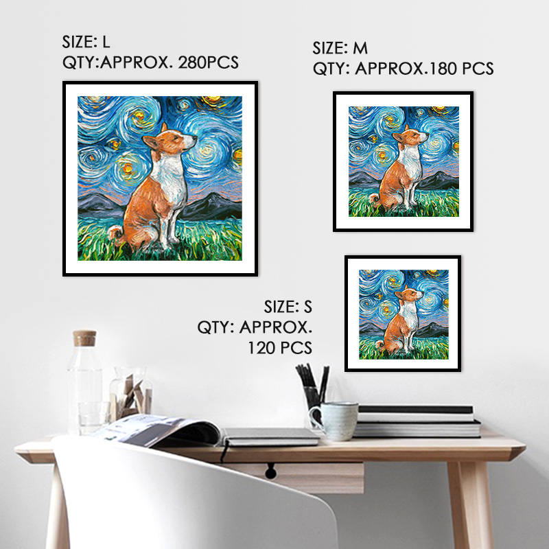 Van Gogh Bull Terrier Dog Wooden Jigsaw Puzzle - aimpuzzle