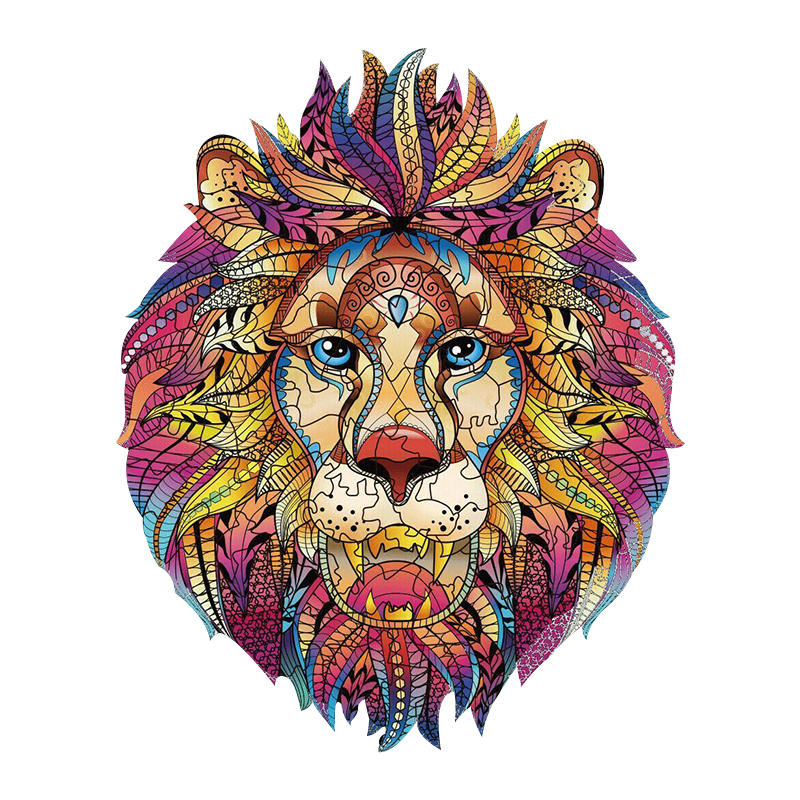 Lion Mandala Wooden Jigsaw Puzzle - aimpuzzle