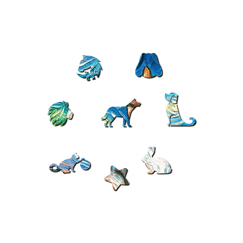 Van Gogh Bull Terrier Dog Wooden Jigsaw Puzzle - aimpuzzle