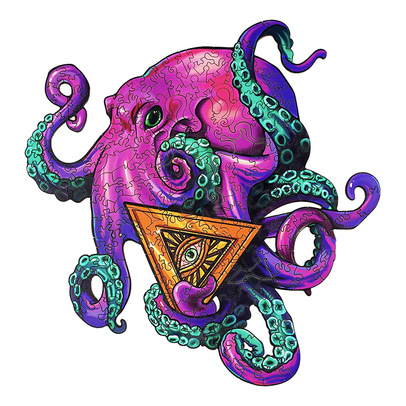 Purple Octopus Wooden Jigsaw Puzzle - aimpuzzle