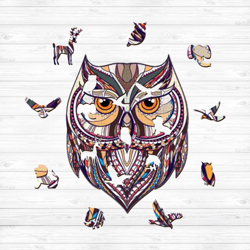 Cute Owl Wooden Jigsaw Puzzle - aimpuzzle