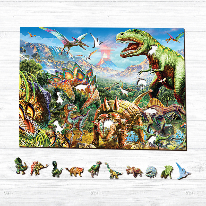 Jurassic Dinosaurs Wooden Jigsaw Puzzle - aimpuzzle