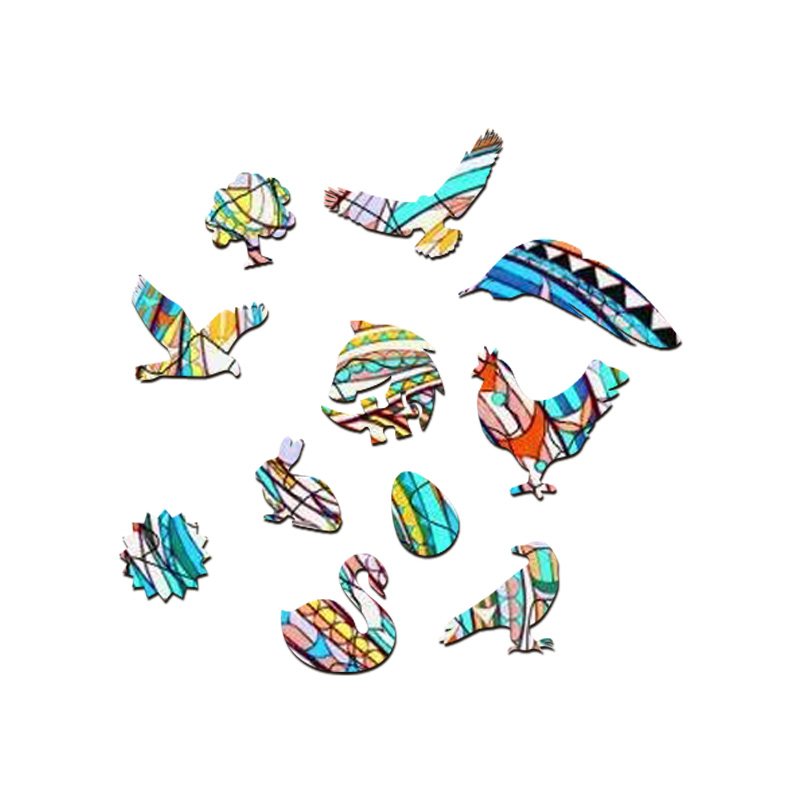 Blue Rooster Wooden Jigsaw Puzzle - aimpuzzle