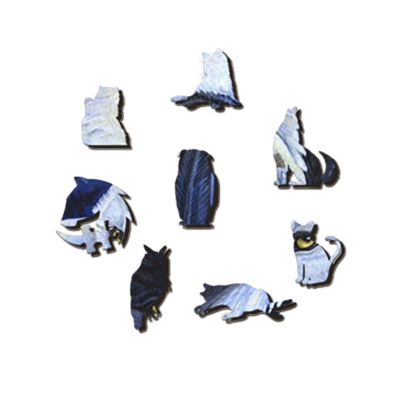 Yin Yang Wolves In Love Wooden Jigsaw Puzzle - aimpuzzle