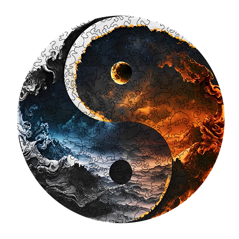 Planet Of Darkness Yin Yang Wooden Jigsaw Puzzle - aimpuzzle