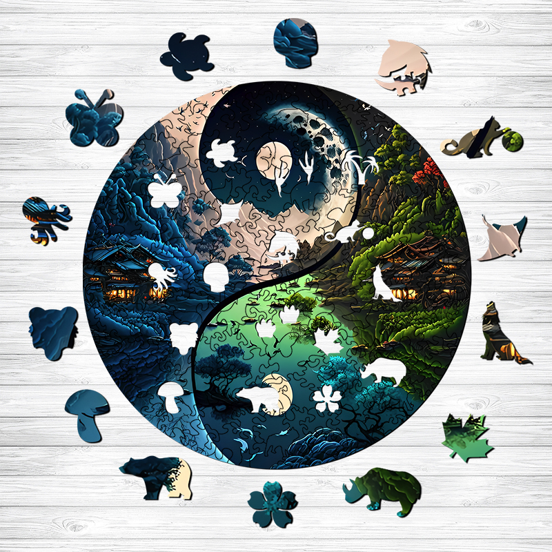 Yin Yang Nature Landscape Wooden Jigsaw Puzzle - aimpuzzle