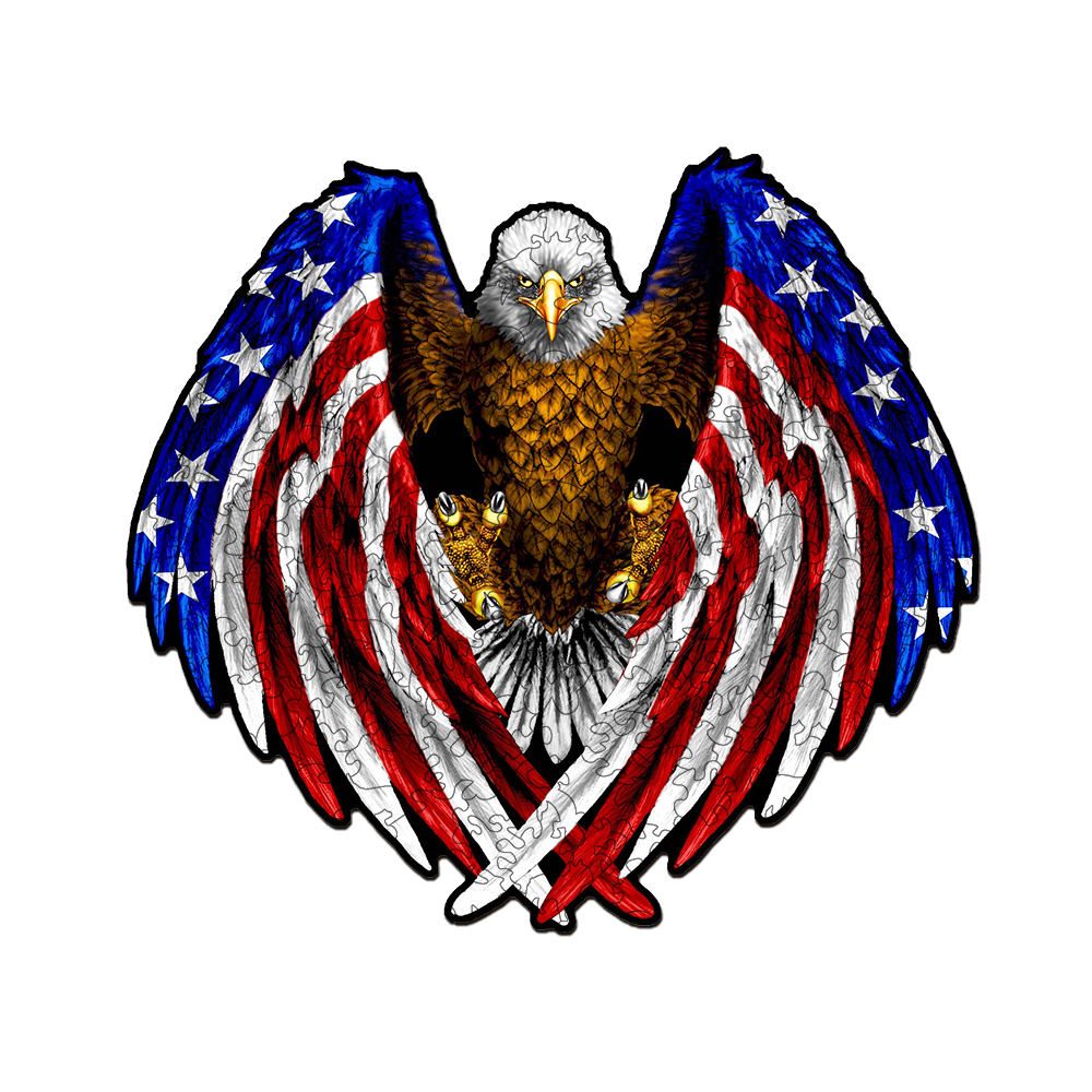 American Flag Eagle Wooden Jigsaw Puzzle - aimpuzzle