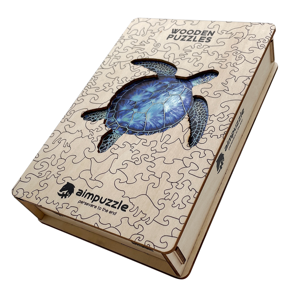 Blue Sea Turtle Wooden Jigsaw Puzzle - aimpuzzle