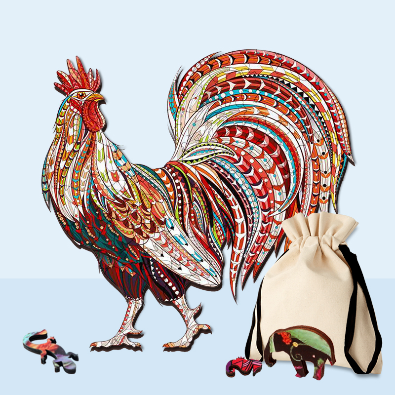 Red Rooster Wooden Jigsaw Puzzle - aimpuzzle