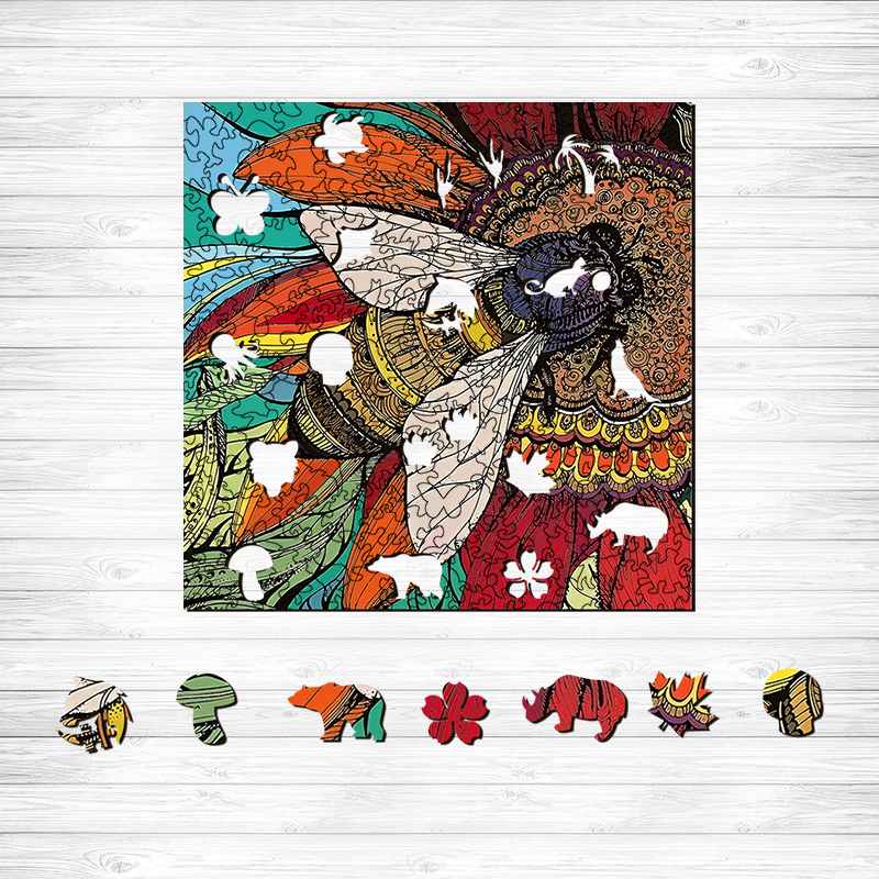 Bee Wooden Jigsaw Puzzle - aimpuzzle