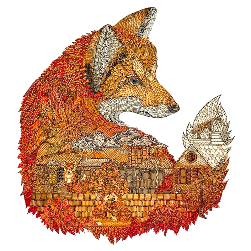 Pixel Fox Wooden Jigsaw Puzzle - aimpuzzle
