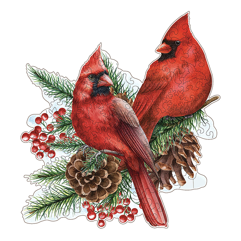 Cardinal Bird Wooden Jigsaw Puzzle - aimpuzzle