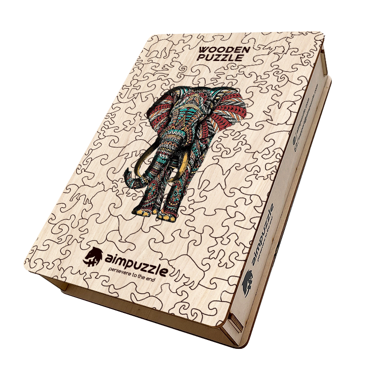 Black Elephant Wooden Jigsaw Puzzle - aimpuzzle