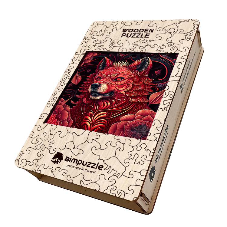 Furious Red Fox Wooden Jigsaw Puzzle - aimpuzzle