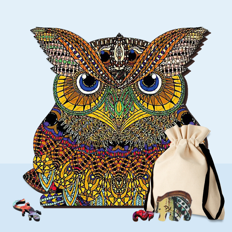 Cute Owl Wooden Jigsaw Puzzle - aimpuzzle