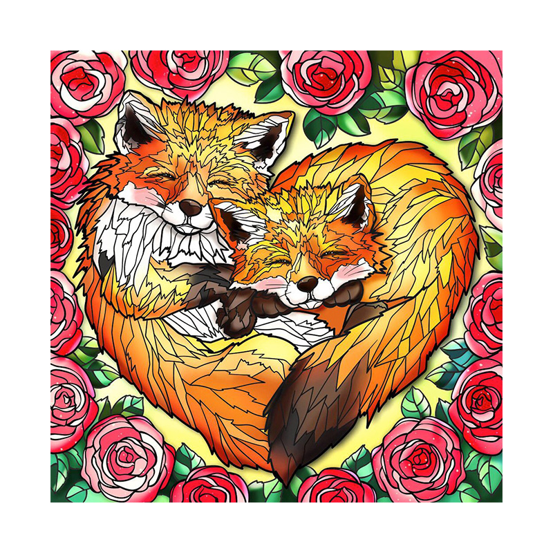 Foxes in Love Wooden Jigsaw Puzzle - aimpuzzle