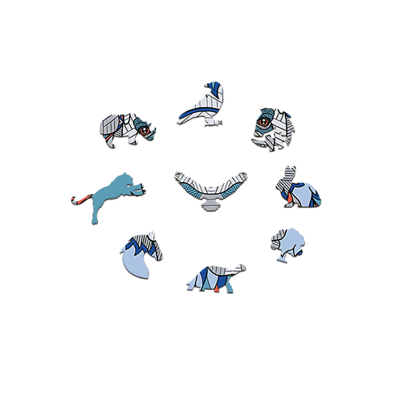 Blue Bull Wooden Jigsaw Puzzle - aimpuzzle