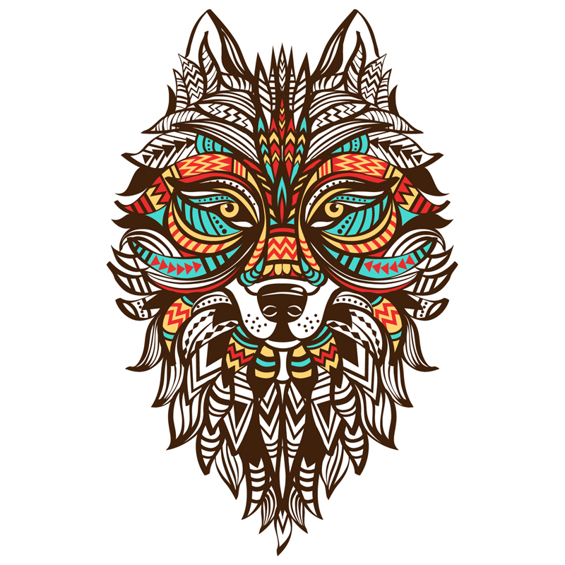 Tribal Wolf Wooden Jigsaw Puzzle - aimpuzzle