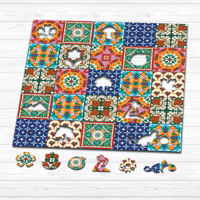 Vintage Pattern Wooden Jigsaw Puzzle - aimpuzzle