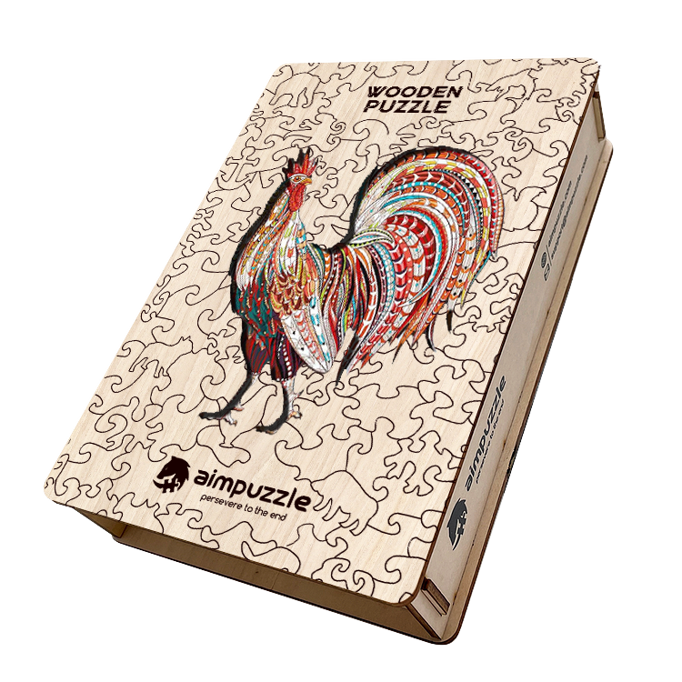 Red Rooster Wooden Jigsaw Puzzle - aimpuzzle