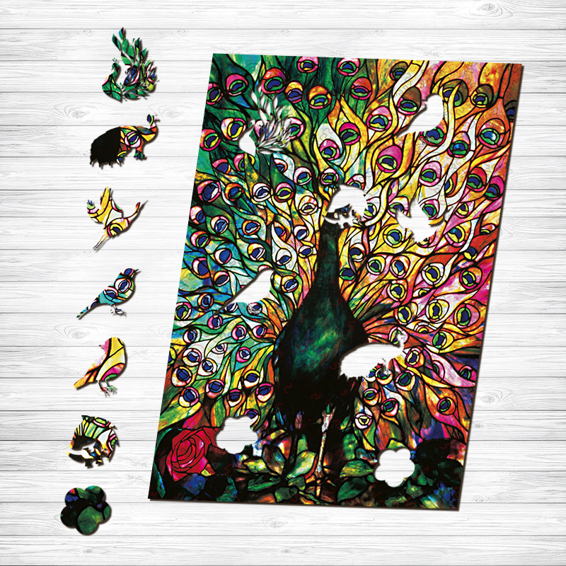 Peacock Wooden Jigsaw Puzzle - aimpuzzle