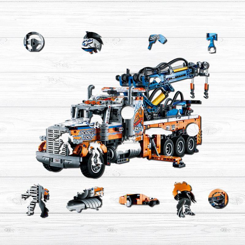 Heavy-duty Tow Truck Wooden Jigsaw Puzzle - aimpuzzle