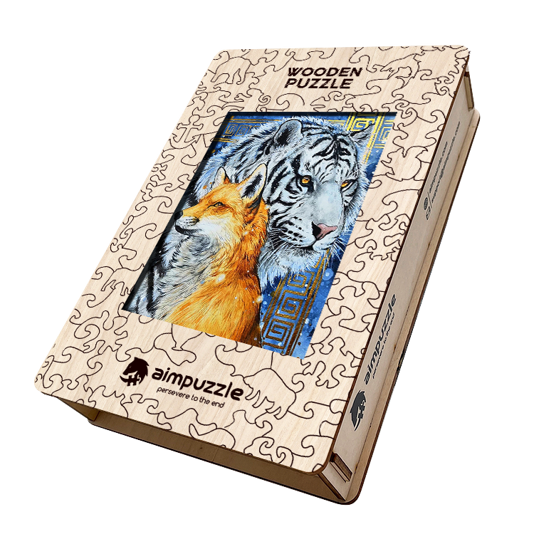 Tiger and Foxes Wooden Jigsaw Puzzle - aimpuzzle