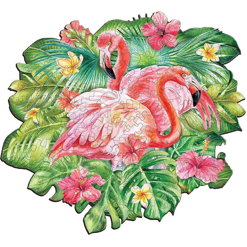 Flamingos and Palm Wooden Jigsaw Puzzle - aimpuzzle