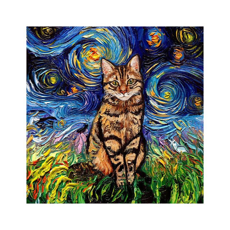 Starry Night Ocelot Cat Wooden Jigsaw Puzzle - aimpuzzle